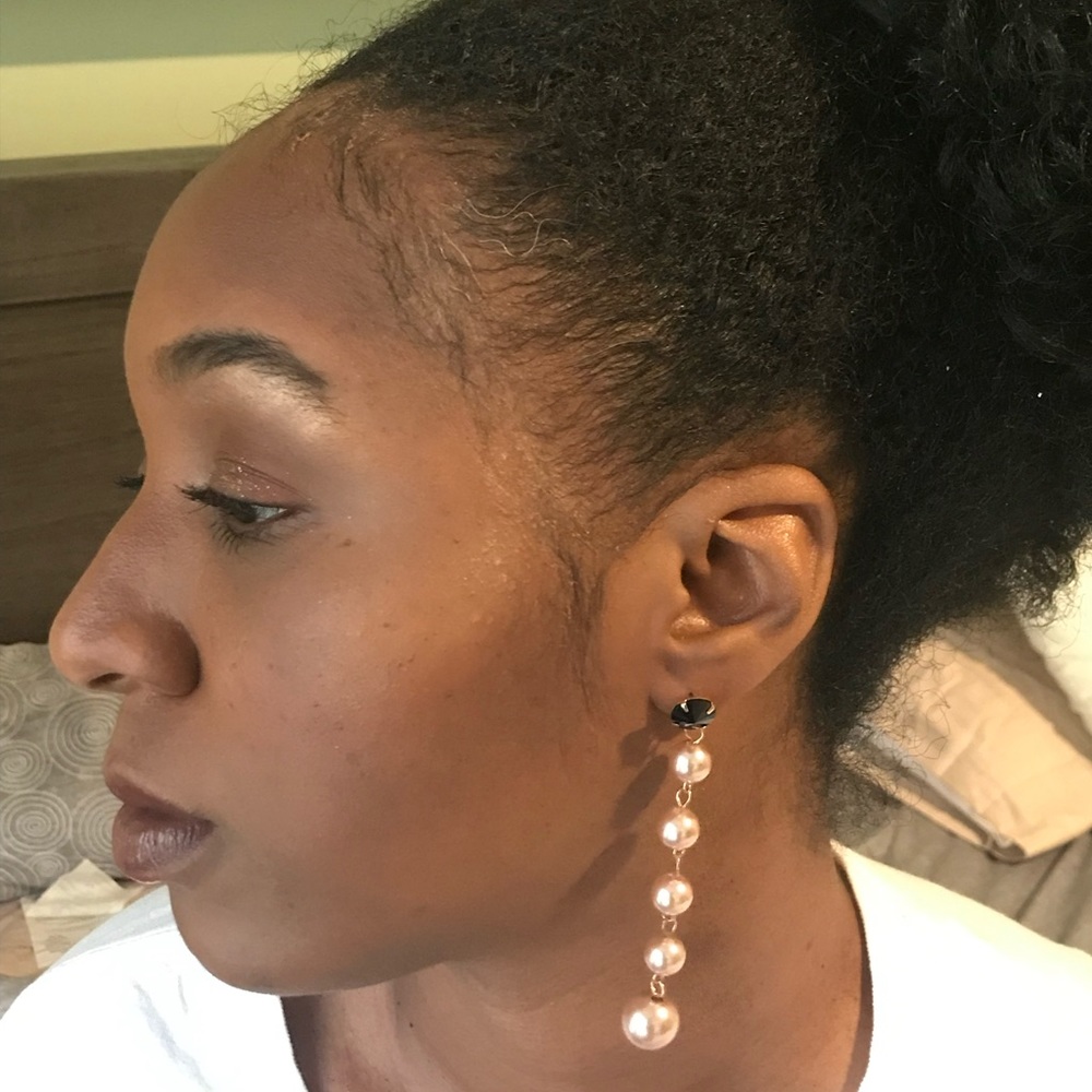 Faux pearl drop earrings